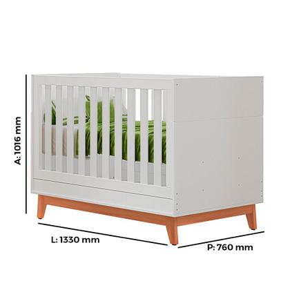 Imagem de Quarto Infantil Triplo 100% em MDF com Berço 2 em 1 Tuboarte Cristal Berço Cristal