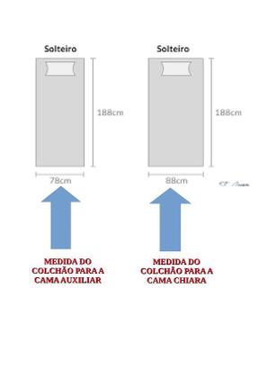 Imagem de Quarto juvenil Chiara 4 Peças - Roupeiro 2 portas, Módulo Aéreo e Cama com Auxiliar - Phoenix Baby