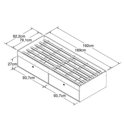 Imagem de Quarto Juvenil Com Cama 80 E Mesa De Cabeceira Tokio