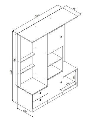 Imagem de Quarto Juvenil Com Cama, Guarda-Roupas e Mesa De Cabeceira 80 Tókio Montana Art In Móveis