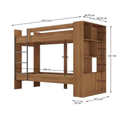 Imagem de Quarto Juvenil Completo Zest com Beliche e Escrivaninha 2 Gavetas