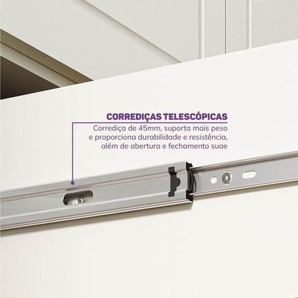 Imagem de Quarto Juvenil Funcional Cama Solteiro e Guarda Roupa Ananda Casatema Off White/Mel