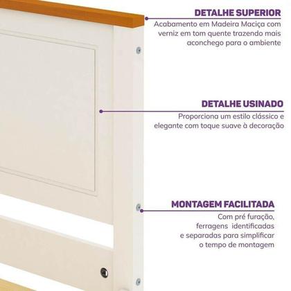 Imagem de Quarto Juvenil Funcional Cama Solteiro e Guarda Roupa Ananda Casatema Off White/Mel