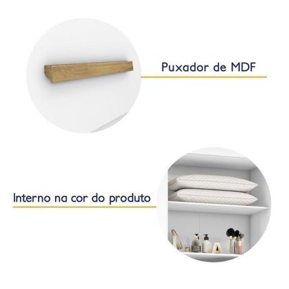 Imagem de Quarto Modulado 100% MDF 2 Peças 4 Portas 2 Gavetas com Espelhos Smart Plus Espresso Móveis Branco
