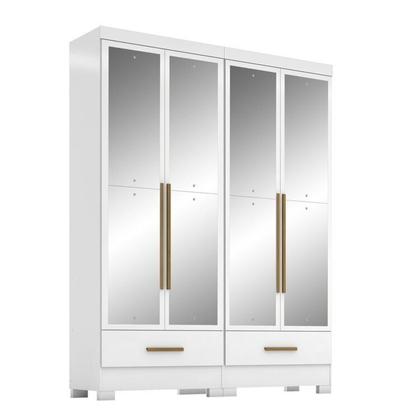 Imagem de Quarto Modulado 2 Peças 4 Portas 2 Gavetas com Espelhos Smart Plus Espresso Móveis