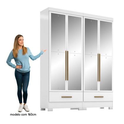 Imagem de Quarto Modulado 2 Peças 4 Portas 2 Gavetas com Espelhos Smart Plus Espresso Móveis