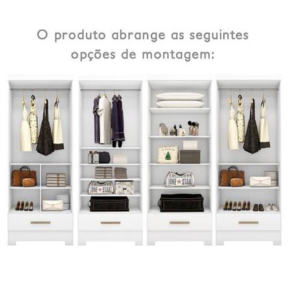 Imagem de Quarto Modulado 2 Peças 4 Portas 2 Gavetas com Espelhos Smart Plus Espresso Móveis