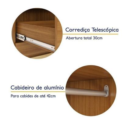Imagem de Quarto Modulado 2 Peças 4 Portas 2 Gavetas com Espelhos Smart Plus Espresso Móveis