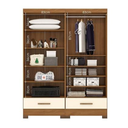 Imagem de Quarto Modulado 2 Peças 4 Portas 2 Gavetas com Espelhos Smart Plus Espresso Móveis