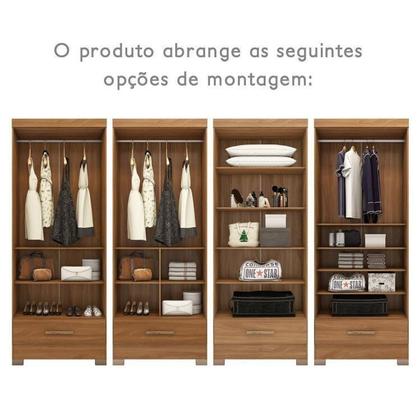 Imagem de Quarto Modulado 2 Peças 4 Portas 2 Gavetas com Espelhos Smart Plus Espresso Móveis