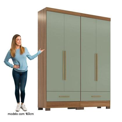 Imagem de Quarto Modulado 2 Peças 4 Portas 2 Gavetas Smart Plus Espresso Móveis