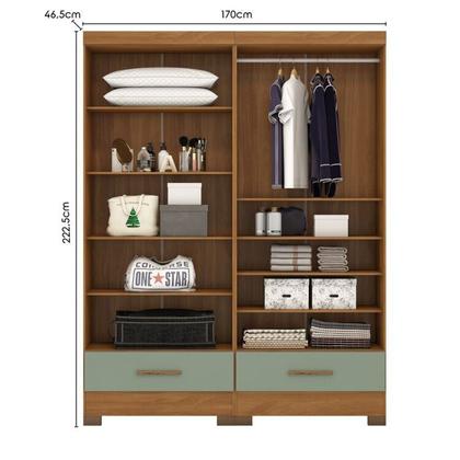 Imagem de Quarto Modulado 2 Peças 4 Portas 2 Gavetas Smart Plus Espresso Móveis