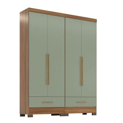 Imagem de Quarto Modulado 2 Peças 4 Portas 2 Gavetas Smart Plus Espresso Móveis