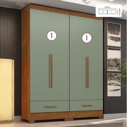 Imagem de Quarto Modulado 2 Peças 4 Portas 2 Gavetas Smart Plus Espresso Móveis