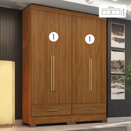 Imagem de Quarto Modulado 2 Peças 4 Portas 2 Gavetas Smart Plus Espresso Móveis