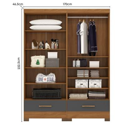 Imagem de Quarto Modulado 2 Peças 4 Portas 2 Gavetas Smart Plus Espresso Móveis