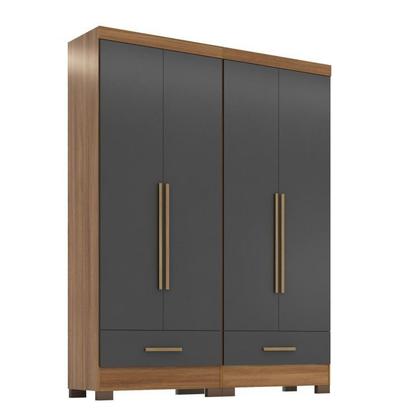 Imagem de Quarto Modulado 2 Peças 4 Portas 2 Gavetas Smart Plus Espresso Móveis