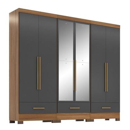 Imagem de Quarto Modulado 3 Peças 6 Portas 3 Gavetas com Espelhos Smart Plus