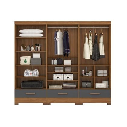 Imagem de Quarto Modulado 3 Peças 6 Portas 3 Gavetas com Espelhos Smart Plus