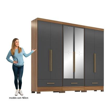Imagem de Quarto Modulado 3 Peças 6 Portas 3 Gavetas com Espelhos Smart Plus