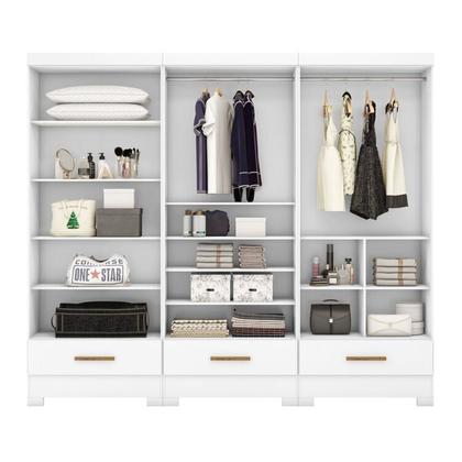 Imagem de Quarto Modulado 3 Peças 6 Portas 3 Gavetas com Espelhos Smart Plus