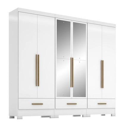 Imagem de Quarto Modulado 3 Peças 6 Portas 3 Gavetas com Espelhos Smart Plus
