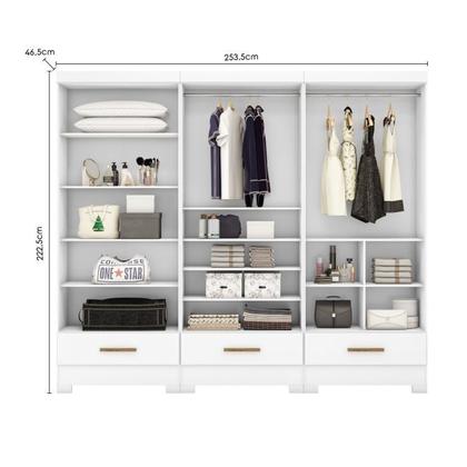 Imagem de Quarto Modulado 3 Peças 6 Portas 3 Gavetas Smart Plus