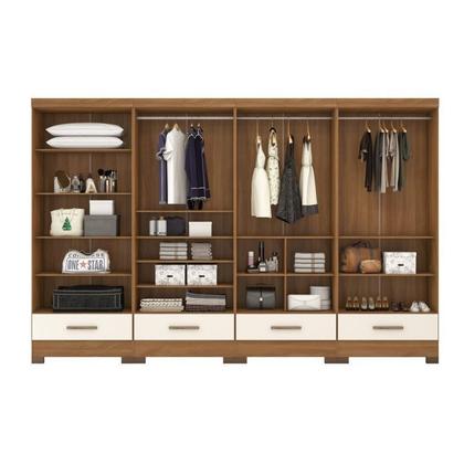 Quarto Modulado 4 Peças 8 Portas 4 Gavetas Smart Plus - Espresso