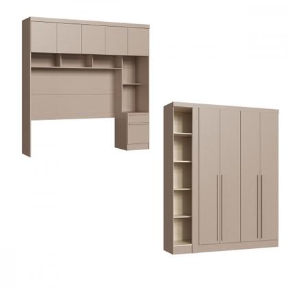 Imagem de Quarto Modulado Casal 10 Portas 3 Gavetas Infinity Móveis Castro