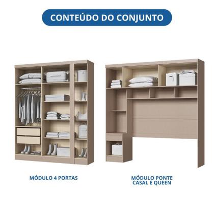 Imagem de Quarto Modulado Casal 10 Portas 3 Gavetas Infinity Móveis Castro