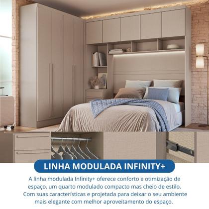 Imagem de Quarto Modulado Casal 10 Portas 3 Gavetas Infinity Móveis Castro