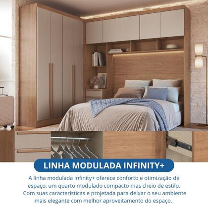 Imagem de Quarto Modulado Casal 10 Portas 3 Gavetas Infinity Móveis Castro
