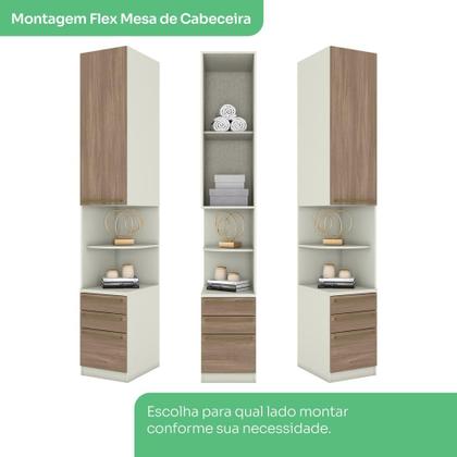 Imagem de Quarto Modulado Casal 5 Peças Seletto Areia/Jequitibá
