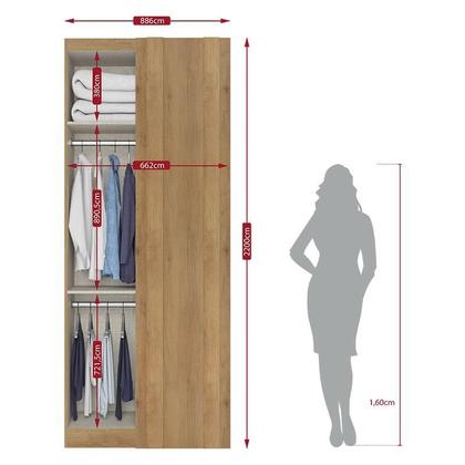 Imagem de Quarto Modulado Casal 5 Portas 2 Peças Modulare Capuccino Acetinado - THB