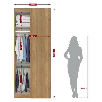 Imagem de Quarto Modulado Casal 5 Portas 2 Peças Modulare Capuccino Acetinado - THB