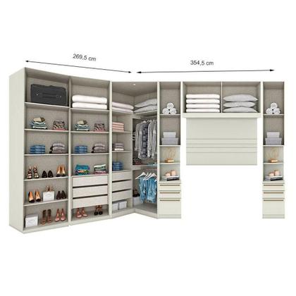 Imagem de Quarto Modulado Casal Ambiente Composição 6 New Predileto 6 Peças Areia Jequitibá - Henn