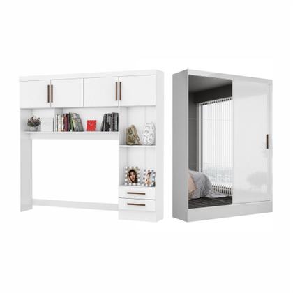 Imagem de Quarto Modulado Casal com Espelho 6 Portas Belém Plus Carioca Móveis