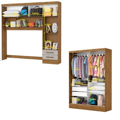 Imagem de Quarto Modulado Casal com Espelho 6 Portas Belém Plus Carioca Móveis