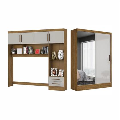 Imagem de Quarto Modulado Casal com Espelho 6 Portas Belém Plus Carioca Móveis