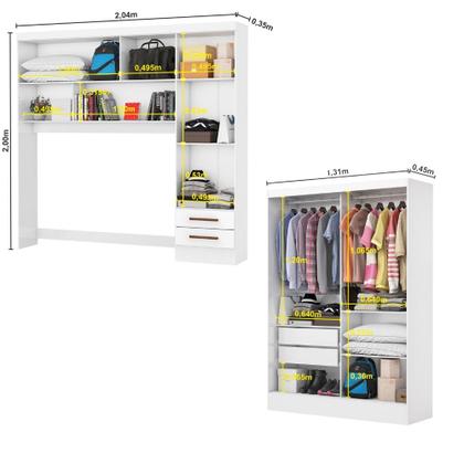 Imagem de Quarto Modulado Casal com Espelho 7 Portas Belém Carioca Móveis