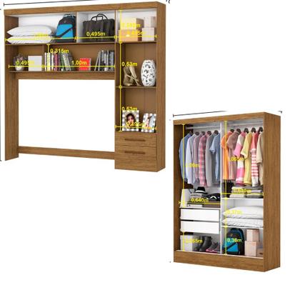 Imagem de Quarto Modulado Casal com Espelho 7 Portas Belém Premium Carioca Móveis