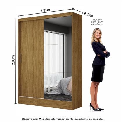 Imagem de Quarto Modulado Casal com Espelho e Cama 6 Portas Belém Plus Carioca Móveis