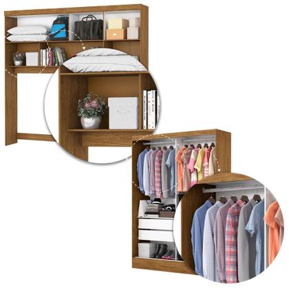 Imagem de Quarto Modulado Casal com Espelho e Cama 6 Portas Belém Plus Carioca Móveis