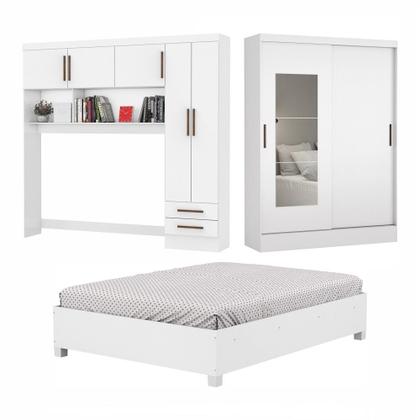 Imagem de Quarto Modulado Casal com Espelho e Cama 7 Portas Belém Carioca Móveis