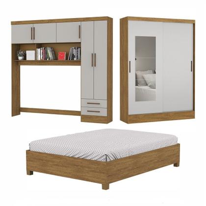 Imagem de Quarto Modulado Casal com Espelho e Cama 7 Portas Belém Carioca Móveis