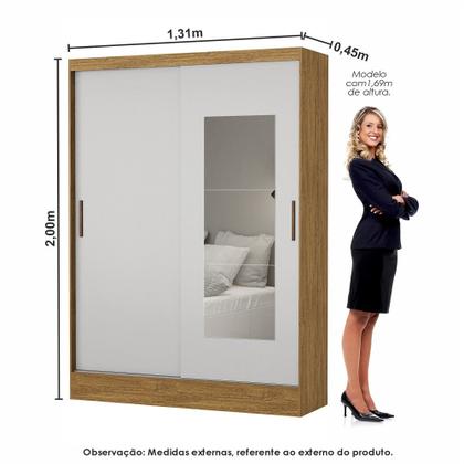 Imagem de Quarto Modulado Casal com Espelho e Cama 7 Portas Belém Carioca Móveis