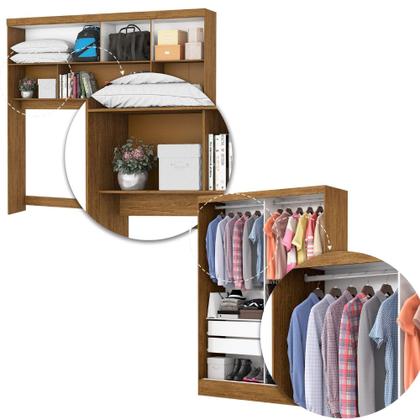 Imagem de Quarto Modulado Casal com Espelho e Cama 7 Portas Belém Carioca Móveis