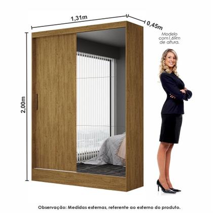 Imagem de Quarto Modulado Casal com Espelho e Cama 7 Portas Belém Plus Carioca Móveis