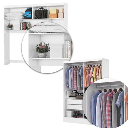 Imagem de Quarto Modulado Casal com Espelho e Cama 7 Portas Belém Plus Carioca Móveis