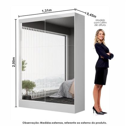 Imagem de Quarto Modulado Casal com Espelho e Cama 7 Portas Belém Premium Carioca Móveis